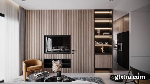 Interior Kitchen – Livingroom Scene By Quang Hieu