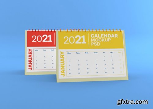 Horizontal desk calendar mockup