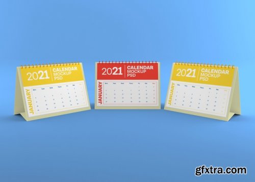 Horizontal desk calendar mockup