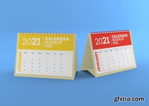 Horizontal desk calendar mockup