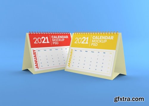 Horizontal desk calendar mockup