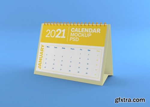 Horizontal desk calendar mockup