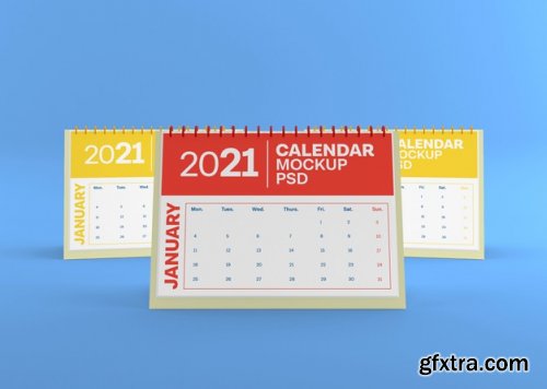 Horizontal desk calendar mockup