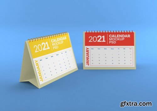 Horizontal desk calendar mockup