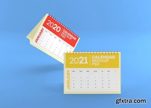 Horizontal desk calendar mockup