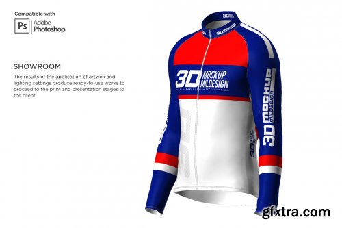 CreativeMarket - 3D Men's Cycling Jersey Fullzip LS 5556480