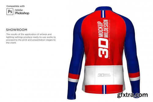 CreativeMarket - 3D Men's Cycling Jersey Fullzip LS 5556480