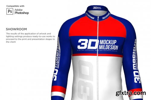 CreativeMarket - 3D Men's Cycling Jersey Fullzip LS 5556480