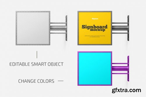 CreativeMarket - Square Signboard Mockup Set 5584803