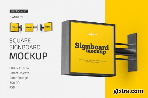 CreativeMarket - Square Signboard Mockup Set 5584803