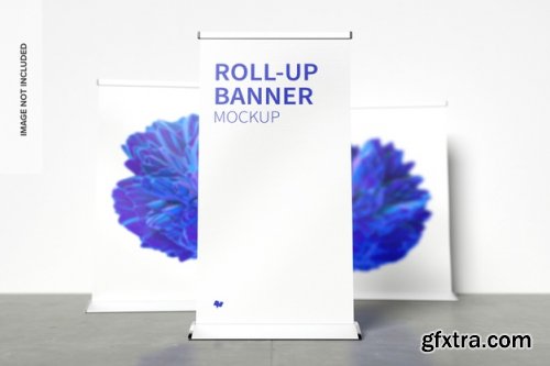 Standing roll-up banners mockup