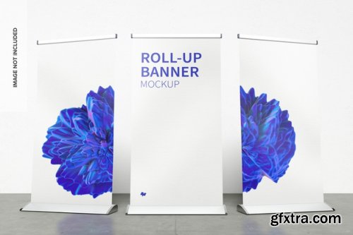 Standing roll-up banners mockup