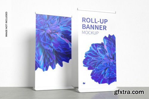 Standing roll-up banners mockup