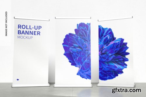 Standing roll-up banners mockup