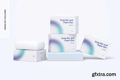 Soap bars and paper boxes mockup