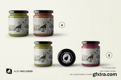 CreativeMarket - Organic Baby Food Packaging Mockup 4792961