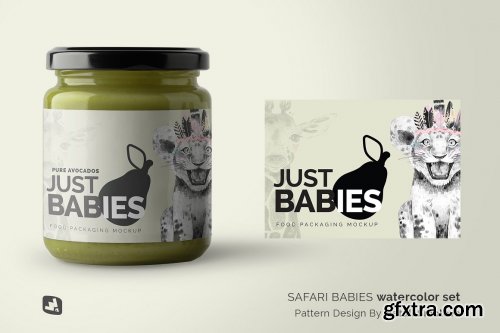 CreativeMarket - Organic Baby Food Packaging Mockup 4792961