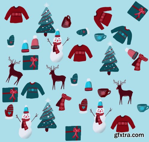  Procreate Pattern Christmas Design: Creating a Collection FREE color palette