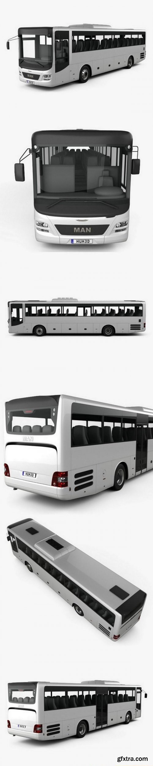MAN Lion’s Intercity Bus with HQ interior 2015 3D model