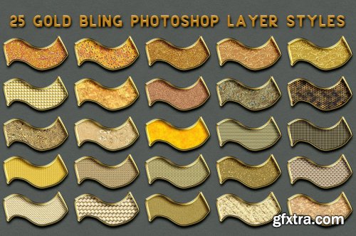 CreativeMarket - Gold Bling Photoshop Layer Styles 5115006