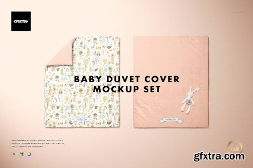 CreativeMarket - Baby Duvet Cover Mockup Set 5258283