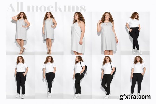 CreativeMarket - Plus Size Woman Fashion Mockups 5002907