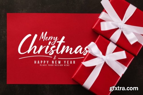 Merry Christmas greeting card mockup