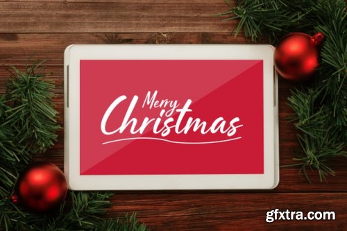 Merry Christmas greeting card mockup