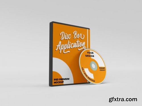 Application installer cd dvd disc cover package realistic mockup