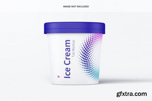 500ml ice cream paper tub mockup