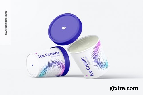 500ml ice cream paper tub mockup