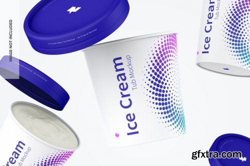 500ml ice cream paper tub mockup