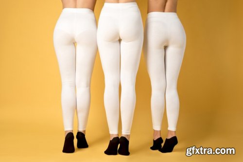 Close up on women wearing leggings mockup