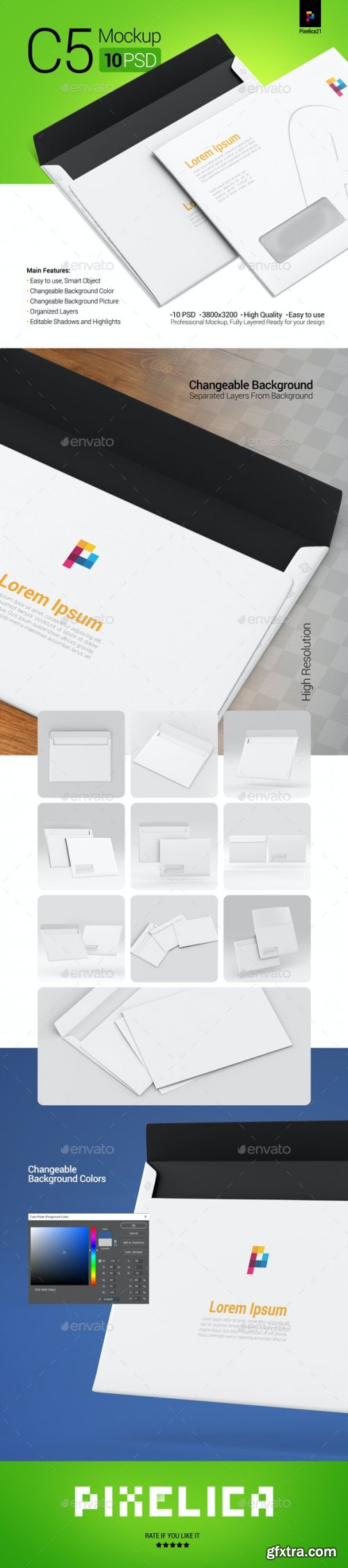 GraphicRiver - Envelope C5/C6 Mockup 29228163