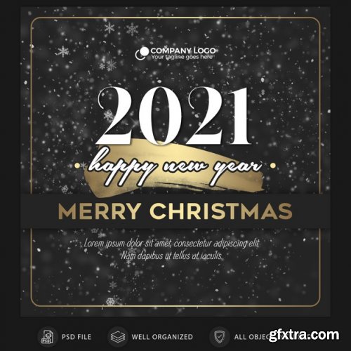 Christmas instagram post card or banner template - 15 PSD