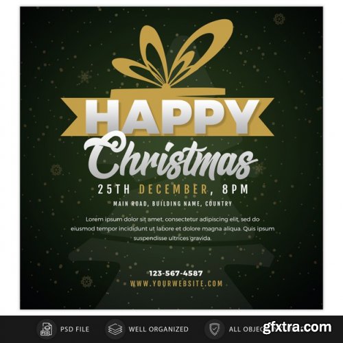 Christmas instagram post card or banner template - 15 PSD