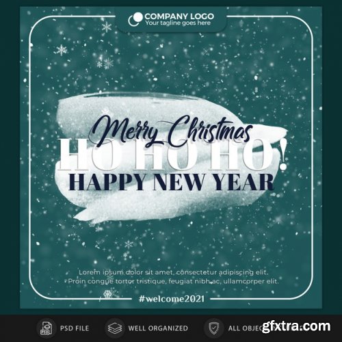 Christmas instagram post card or banner template - 15 PSD