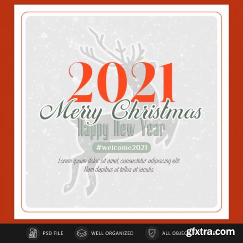 Christmas instagram post card or banner template - 15 PSD