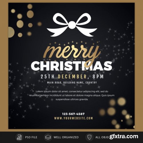 Christmas instagram post card or banner template - 15 PSD