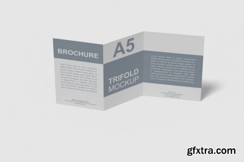 A5 tri-fold brochure mockup