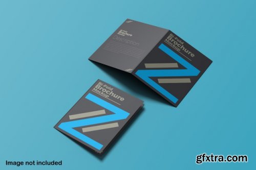 Double bifold brochure mockup