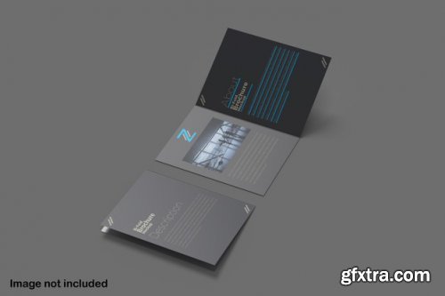 Double bifold brochure mockup