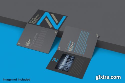 Double bifold brochure mockup