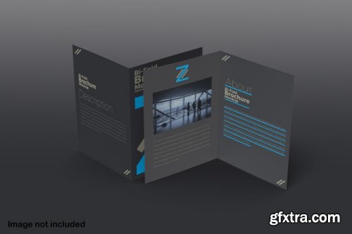 Double bifold brochure mockup