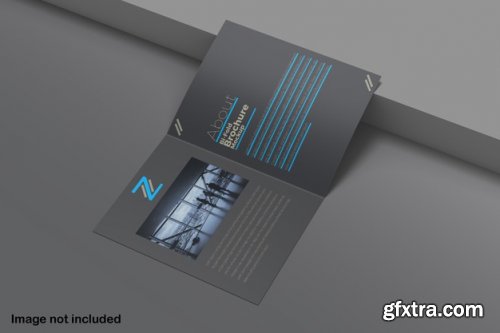 Double bifold brochure mockup