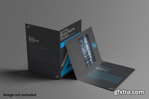 Double bifold brochure mockup