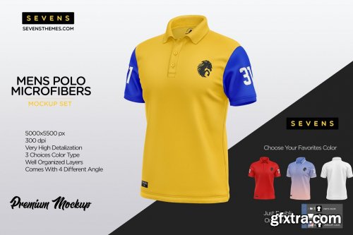 CreativeMarket - Men Polo Microfibers Mockup Set 5435444