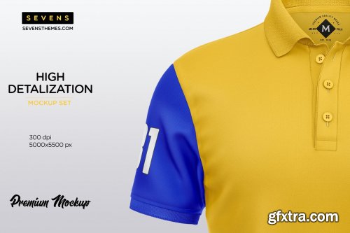 CreativeMarket - Men Polo Microfibers Mockup Set 5435444