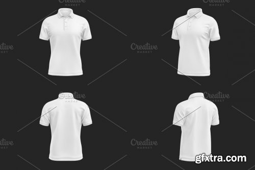 CreativeMarket - Men Polo Microfibers Mockup Set 5435444