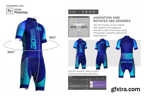 CreativeMarket - 3d Mens Cycling Jersey kit Fullzip 5557438